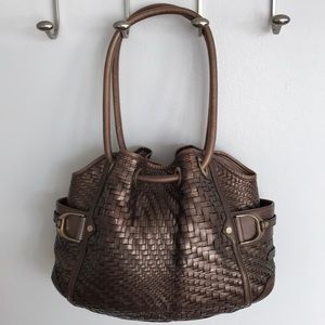Cole Haan “Genevieve” Woven Leather Hobo Bag